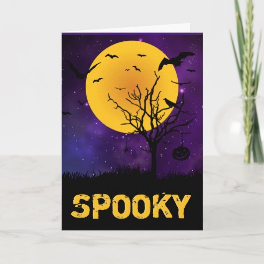 Spooky Moon Halloween Kaart (Voorkant)