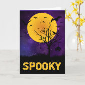 Spooky Moon Halloween Kaart (Gele Bloem)