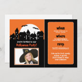 Spooky Moon Halloween Party Invite (foto) Kaart (Voorkant / Achterkant)
