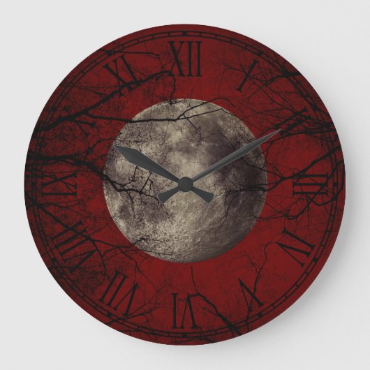 Spooky Moon Halloween Prints Grote Klok (Voorkant)