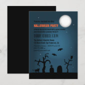 Spooky Moon Silhouette Halloween Party Kaart (Voorkant / Achterkant)