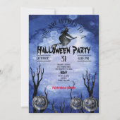 Spooky Moon Witch Pumpkins Graveyard Kaart (Voorkant)