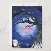 Spooky Moon Witch Pumpkins Graveyard Kaart (Achterkant)