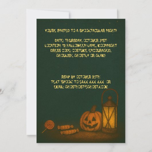 Spooky Moonlight Halloween Kaart (Achterkant)