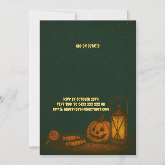 Spooky Moonlight Halloween Party Invitation Kaart (Achterkant)