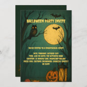 Spooky Moonlight Halloween Party Invitation Kaart (Voorkant / Achterkant)