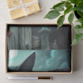 Spooky Moonlit Black Cat Halloween Decoupage Tissuepapier (Geschenk)