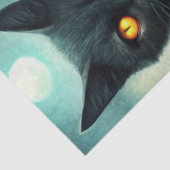 Spooky Moonlit Black Cat Halloween Decoupage Tissuepapier (Detail)