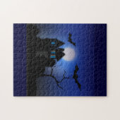 Spooky Moonlit Haunted House Puzzel Legpuzzel (Horizontaal)