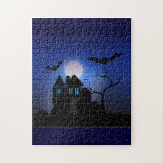 Spooky Moonlit Haunted House Puzzel Legpuzzel (Verticaal)