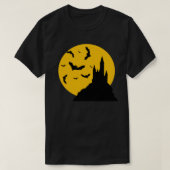 Spooky Moonlit Kasteel vleermuizen Familie Hallowe T-shirt (Design voorkant)