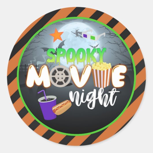 Spooky Movie Night Sticker (Voorkant)