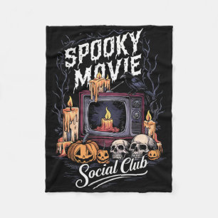 Spooky Movie Social Club TV Halloween Horr Fleece Deken