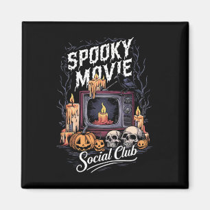 Spooky Movie Social Club TV Halloween Horr Magneet