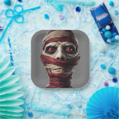 Spooky Mummy Halloween Party eng Papieren Bordje (Feest)