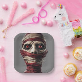Spooky Mummy Halloween Party eng Papieren Bordje (Feest)