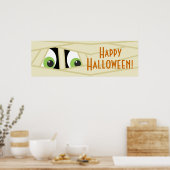 Spooky Mummy Head Halloween Party Banner Poster (Keuken)