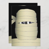 Spooky Mummy Head Halloween Party Invitation Kaart (Voorkant / Achterkant)
