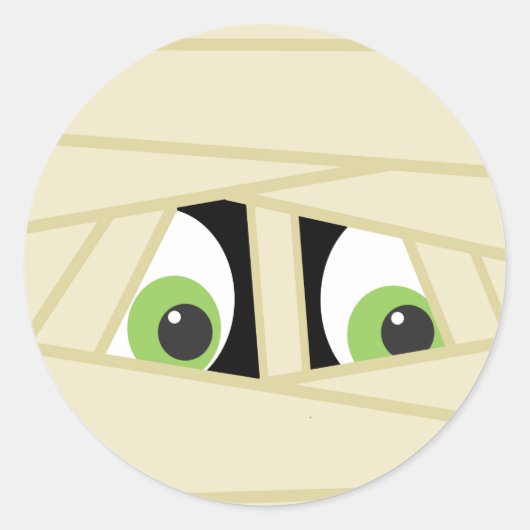 Spooky Mummy Head Halloween Party Sticker (Voorkant)