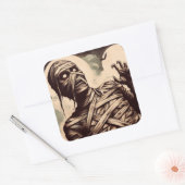 Spooky Mummy Horror Illustratie Vierkante Sticker (Envelop)