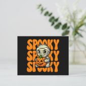 Spooky Mummy Knuffelen Pompoen Halloween Briefkaart (Staand voorkant)