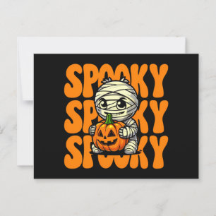 Spooky Mummy Knuffelen Pompoen Halloween Briefkaart