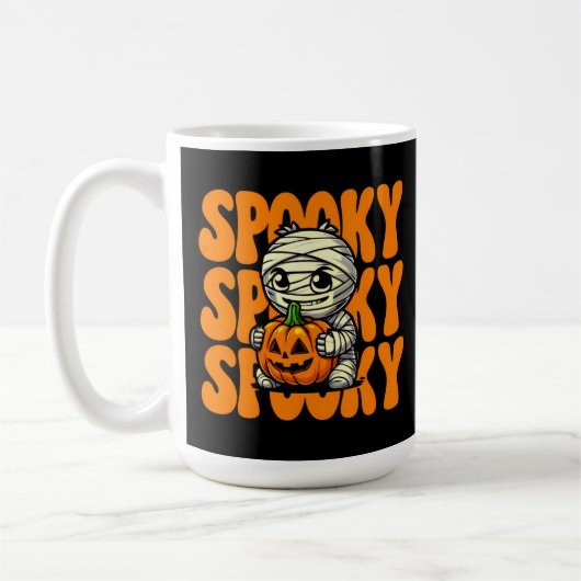 Spooky Mummy Knuffelen Pompoen Halloween Koffiemok (Links)