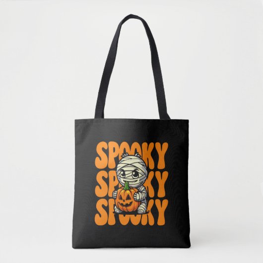 Spooky Mummy Knuffelen Pompoen Halloween Tote Bag (Voorkant)