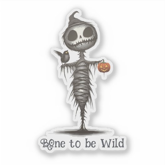 Spooky Mummy Scarecrow Sticker (Voorkant)