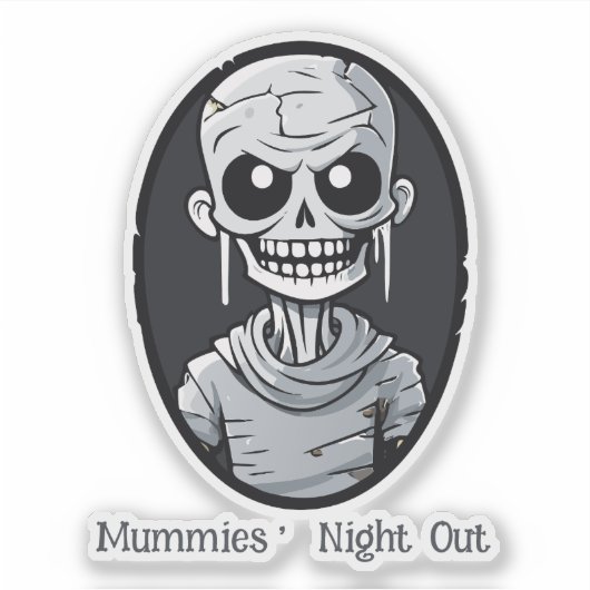 Spooky Mummy Sticker (Voorkant)