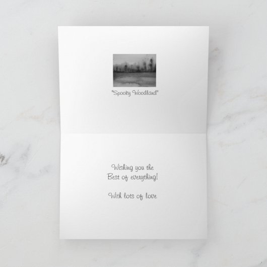 Spooky mystieke bos landschap papa groet kaart (Binnen)