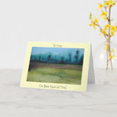 Spooky mystieke bos landschap papa groet kaart (Gele Bloem)