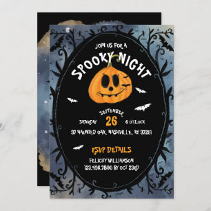 Spooky nacht enge Halloween pompoen carving party Kaart