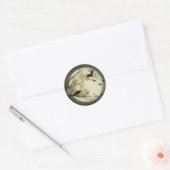Spooky nacht maan boom herfst bestemming viering ronde sticker (Envelop)