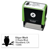 Spooky Nachtuil Silhouet Retouradres Zelfinktende Stempel (In situ)