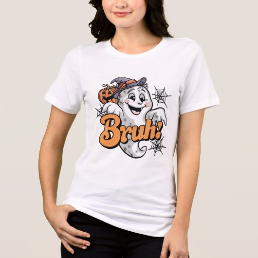 Spooky? Nah, Just BRUH! Tri-Blend Shirt (Voorkant)