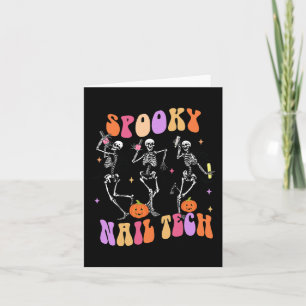 Spooky Nail Tech Fun Skelet Nail Tech Halloween Kaart