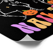 Spooky Nail Tech Fun Skelet Nail Tech Halloween Poster (Hoek)