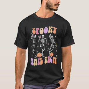Spooky Nail Tech Grappig Skelet Nail Tech Hallowee T-shirt