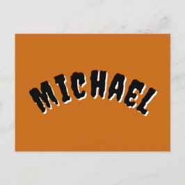 Spooky Name Briefkaart (Donker Sinaasappel & Zwart