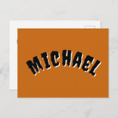 Spooky Name Briefkaart (Donker Sinaasappel & Zwart (Voorkant / Achterkant)