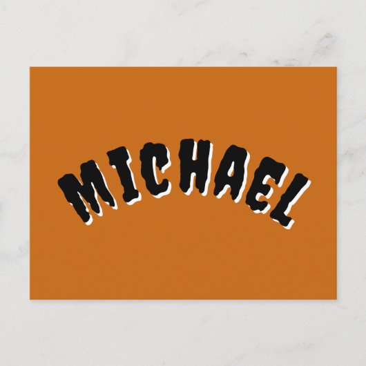 Spooky Name Briefkaart (Donker Sinaasappel & Zwart (Voorkant)