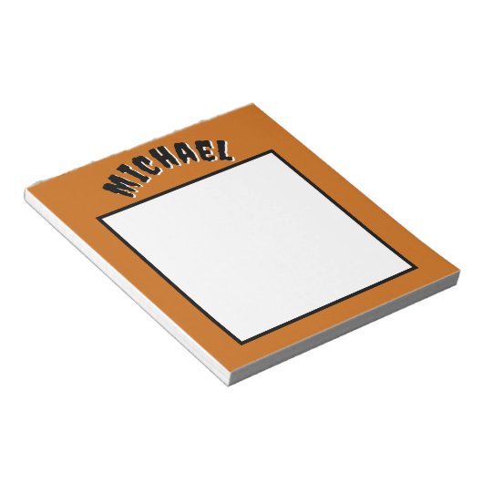 Spooky Name Notitieblok (Donker Sinaasappel & Zwar (Schuin)