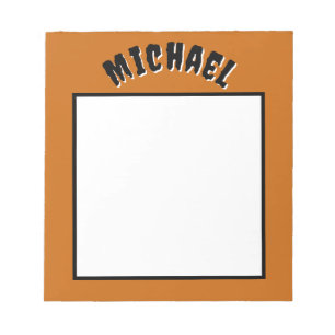 Spooky Name Notitieblok (Donker Sinaasappel & Zwar