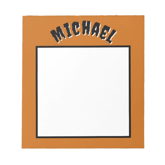 Spooky Name Notitieblok (Donker Sinaasappel & Zwar (Voorkant)