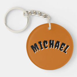 Spooky Name Sleutelhanger (Donker Sinaasappel & Zw