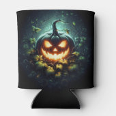 Spooky natuur gloeiende Halloween pompoen Blikjeskoeler (Achterkant)