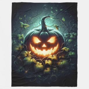 Spooky natuur gloeiende Halloween pompoen Fleece Deken