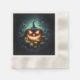 Spooky natuur gloeiende Halloween pompoen Servet
