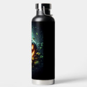 Spooky natuur gloeiende Halloween pompoen Waterfles (Links)